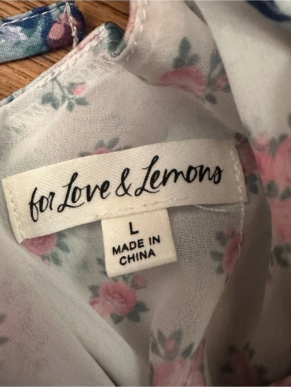 For Love & Lemons Blue Pink Floral Backless Lace Maxi Dress large Joselyn